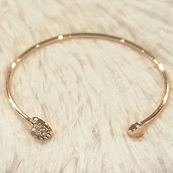 Gold Rhinestone Heart Bracelet - Picture 6 of 6